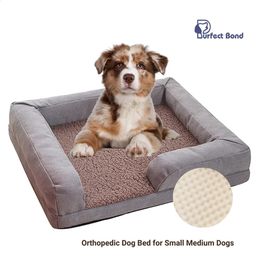 kennels pens Orthopedic Dog Bed for Small Medium Dogs Comfortable Egg-Crate Foam Sofa Pet Bed with Washable Removable Cover Waterproof Lining 231109