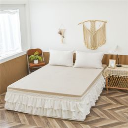 Bed Skirt Elastic bedding ruffled bedding soft and comfortable packaging fade resistant solid Colour bedding single size 230410
