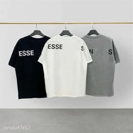 Oversize Shirt Men Women Sweatshirt Ess Designer Cotton T Shirts Round Neck Pullover Tee 3D Letter Printing Short Sleeved Tshirt Mens 583