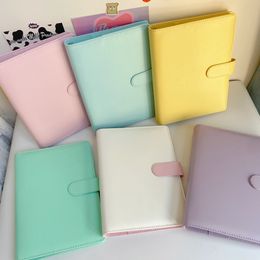 Notepads Other Desk Accessories MINKYS Kawaii Candy Colour A5 PU Leather Kpop Album School Stationery 230408 230408