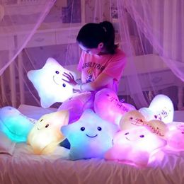Plush Light - Up toys Creative Toy Luminous Pillow Soft Stuffed Plush Glowing Colourful Stars Cushion Led Light Toys Gift For Kids Children Girls 231109