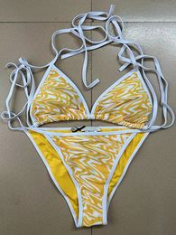 Designer Sexy Bikini Set For Women Bandage Swimsuit Twopieces Crop Top Swimwear Thong Bathing Suit High Waist Beachwear 200