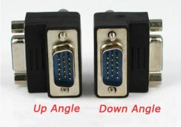 1pair 90 Degree Up Angled + 270 Degree Down Angle 15Pin HD VGA SVGA Male to Female Adapter 1080P