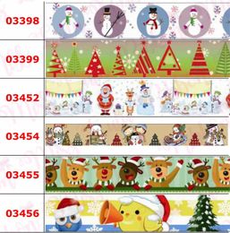 Gift Wrap 16mm75mm Christmas Series Cartoon Stockings Snowman Printed GrosgrainFoe Ribbon DIY Hair Bowknots Party Decor 50yardsroll 231109