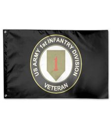 US Army 1st Infantry Division Flag 3x5ft Printing 100D Polyester Club Team Sports Indoor With 2 Brass Grommets7715135