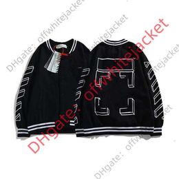 Fall/Winter Jacket Fashion Print Arrow Sketches men's and women's baseball Jackets Wool street hip hop Coat Size m-2xl