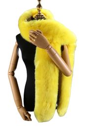 Scarves Fake Fur Long Scarf For Women Men 180cm Luxury Wraps Shawl Thick Fluffy Ladies Neck Warmer Muffler Party Fashion Decor 231110