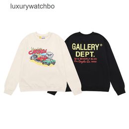 Designer Galleryy t Shirt Deptts Tshirt Mens Fashion Sweaters T-shirts American Auto Storey Vintage Car Print Cotton Terry Loose Sweater for Men and Women HO4M