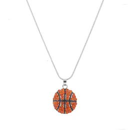 Pendant Necklaces Lureme Fashion Crystal Rhinestone Ball For Women Girl Basketball Baseball Sports Jewelry 3 Colors (nl005477)