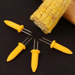 Tools 10/30/50Pcs Corn On The Cob Holders Stainless Steel Double Fork Skewer Fruit Forks Outdoor Camping BBQ Tool