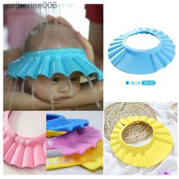 Shower Caps Brand New Baby Children Kids Safe Shampoo Bath Bathing Shower Cap Hat Wash Hair Shield adjustable elastic Shampoo CapL231110