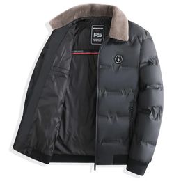 Men s Down Parkas Thickened Cotton Jacket Velvet Collar Short with Windproof and Warm Design 231110