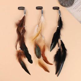 Hair Clips Boho Colored Extensions Comb Headdress Hippie Headpieces Feather Rope Headband Headwear Novelty Hairclips