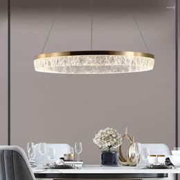 Chandeliers Modern Resin Crystal LED Chandelier Ring Nordic Light Luxury Creative Living Room Bedroom