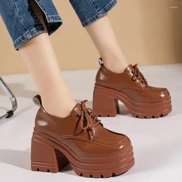 Dress Shoes Autumn Women's Chunky Heel Platform Plus Size Shallow High Mary Jane For Women Students Lolita