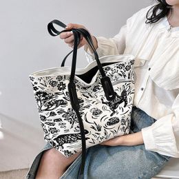 Evening Bags Large Capacity Handbag Women Bag Designer Cartoon Graffiti Shoulder High Quality PU Leather Ladies Big Shopper Tote