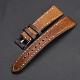Watch Bands Suitable for antique watch straps 18 19 20 21 22MM soft top leather strap handcrafted leather soft ultra-thin men's 230410