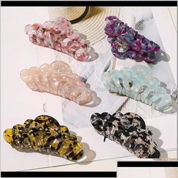 Hair Clips Barrettes Jewelry Korea Claw Acrylic Marble Hairpins Crab Clear Clamp Accessories For Women Headwear Hhnx2 Drop Deliver Dhs4C