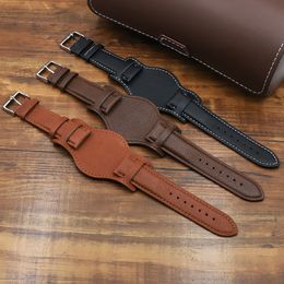 Watch Bands Genuine leather strap 18mm 20mm 22mm replacement soft strap black brown coffee men's wrist strap sports strap 230410