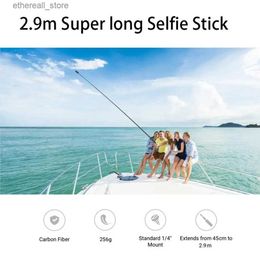 Selfie Monopods Practical Selfie Stick Carbon Fibre Steady Connexion Extension 2.9 Metres Action Camera Phone Selfie Stick Fixing Q231110