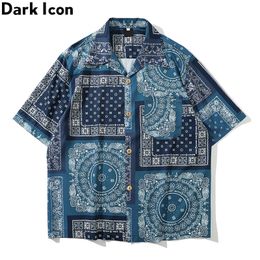 Men's Casual Shirts Dark Icon Bandana Full Printed Hawaiian Shirt Summer Vintage Shirts Men Street Shirts for Men 230410