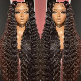 40inch 250% Loose Deep Wave Frontal Wig human hair For Women Brazilian Glueless Curly Lace Front Wigs Synthetic Cosplay