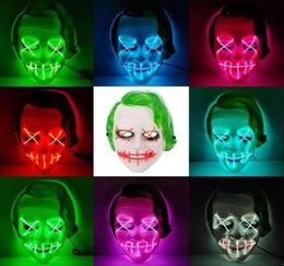 Halloween LED Cold Light Party Mask Green Hair Clown Bar Glowing DHL FY9557 Whole CC3366159