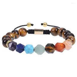 Strand Meetvii 7 Chakra Reiki Healing Stone Bracelet Balance Energy Volcanic Lava Rock Natural Beads Bracelets Women Jewellery