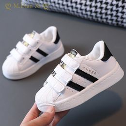 Sneakers Children's Design White Sneakers Toddlers Girls Boys Mesh Breathable Lace-up Casual Sport Shoes Kids Tennis 2-6Y Toddler Shoes 230410