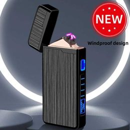 Lighters USB rechargeable windproof flameless lighter Plasma Dual ARC touch sensitive men's gift