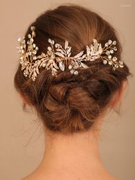 Headpieces Luxury Rhinestone Bridal Headpiece Suit Pearl Headwear Fashion Wedding Hair Comb Hairpins Party Prom Accessories