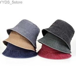 Wide Brim Hats Bucket Hats Unisex Solid Colour Personality Bucket Hats Fishermen Caps Outdoor Casual Cap Sunscreen Hat YQ231110