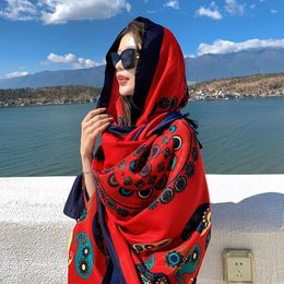 Scarves Summer Fashion Women's Scarf Outdoor Sunshade Sunscreen Retro Ethnic Style Creative Printing Beach Breathable Outer Shawl