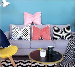 Pillow Lovely Bow Tie Throw Bedroom Living Room Sofa Office Car Waist Backrest Homestay Decoration
