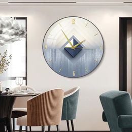 Wall Clocks Modern Household Clock Decorative Painting Creative Living Room Circular Mute Net Red Quartz