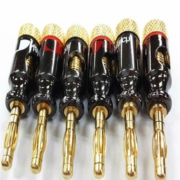 50pcs/lot Nakamichi 4mm Banana PCA Plug Spiral Type 24K Gold Screw Stereo Speaker Audio Copper Terminal Adapter Electronic Connector Usqfu