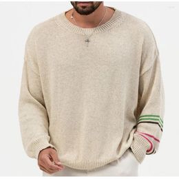 Men's Sweaters 2023 Spring And Autumn Thin Sweater Ribbed Long Sleeve O Neck Loose Knit Pullover Fashion Casual Top Wear Men