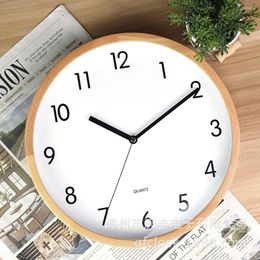 Wall Clocks Direct Sales Environmental Protection Wood Grain Clock Beech Fashion Creative Mute Solid Living Room