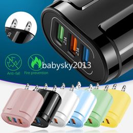 High Speed 3 USb Ports 2A Eu US AC Home Wall Charger Power Adapter Chargers For Iphone 12 13 14 15 Pro Samsung huawei B1