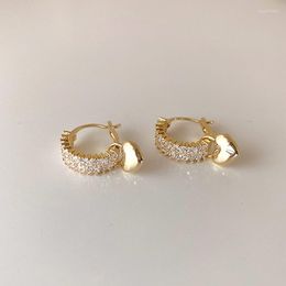 Hoop Earrings WTLTC Chic Cubic Zircon Circle For Women Drop Small Tiny Heart Hoops Simple Cartilage