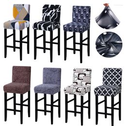 Chair Covers 1/2/4/6pieces Elastic Cover For Bar Stool Short Back Dining Room Slipcover Spandex Stretch Case Chairs Banquet