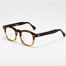 Optical Eyeglasses For Men Women Retro Designer TVR ARNEL Fashion Acetate Fiberglass Frames European and American Oval Style Anti-Blue Light Lens Plate With Box