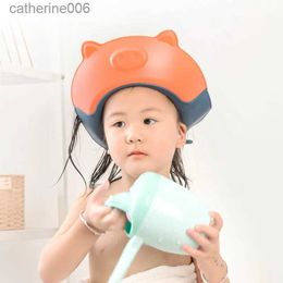 Shower Caps 1 piece of baby shampoo shower cap to wash hair soft pp material adjustable bath protection cap hat baby children shampoo capL231110