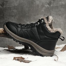 Boots Winter Casual Outdoor Men Snow Quality Male Cotton Sneakers Comfort Fashion Plush Warm Lined High Shoes For