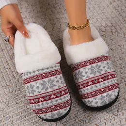 Slippers Christmas Chic Elegant Fluffy Women Winter Plush Designer Shoes Ladies Retro Casual Platform Fur Slides Couple 231110