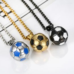 Pendant Necklaces Stainless Steel Titanium Sports Football Soccer Collar Chains Necklace For Men Women Couple Friends Gift Jewelry
