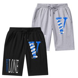 Vlone Trendy Pants and Shorts Designer New Fashion Brand Vlones Black Orange Print Letter Casual Pants Street Hip Hop Sports Unisex Summer Beach Pants