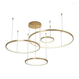 Chandeliers Modern Led Ceiling Chandelier Circular Ring Lamp Living Bedroom Dining Room Table Droplight Home Decor Indoor Lighting Fixture