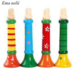 Drums Percussion Hot Baby Wooden Small Horn Whistle Musical Instrument Toys Kids Colorful Intellectual Developmental Vocal Toy for Children Gift