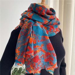 Scarves Cashmere Scarf Neck Warmer Women Printed Echarpe Wraps Natural 200X100CM Large Foulard Femme For Ladies